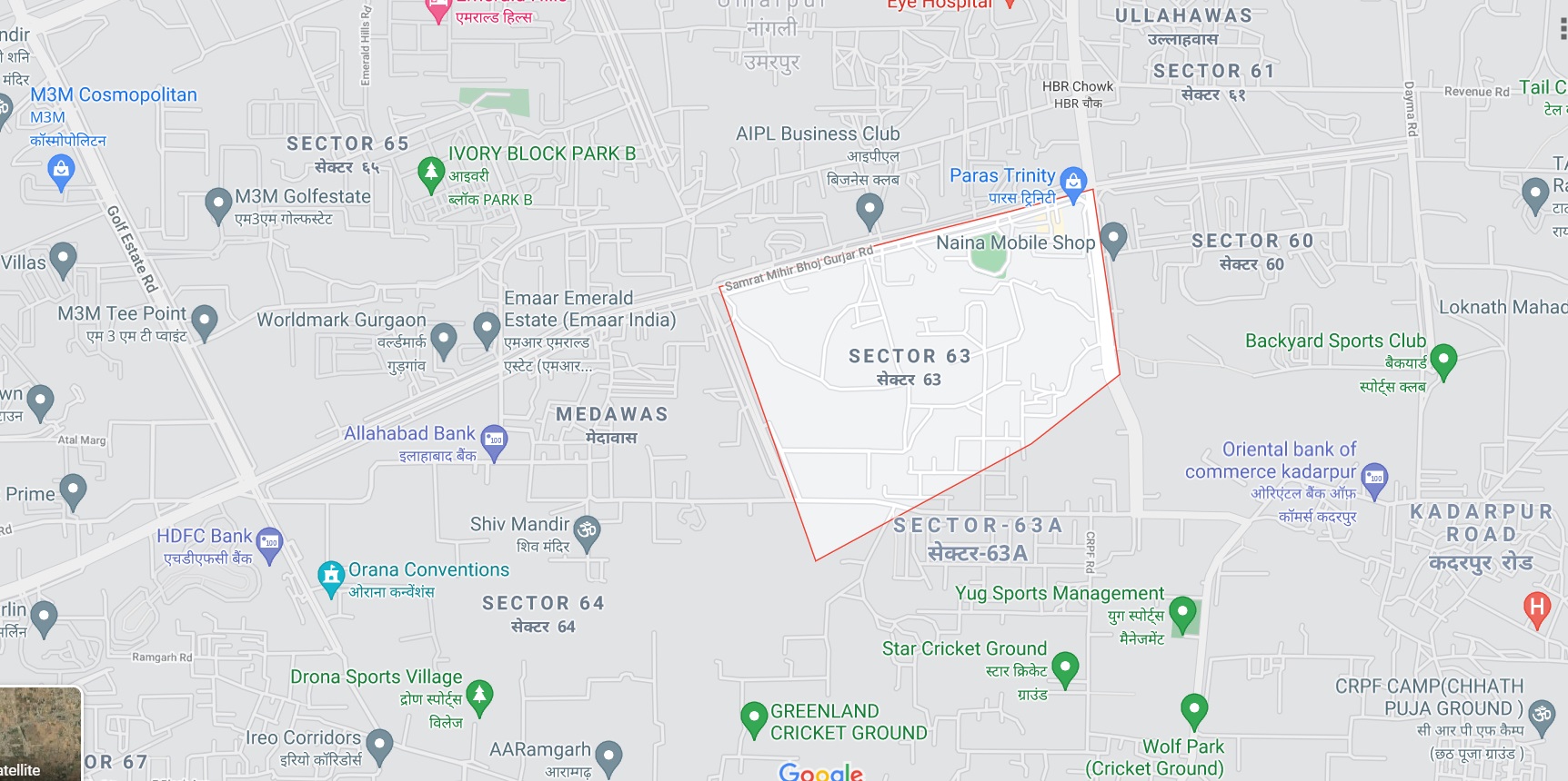 Smart World Floors Sector 63 Gurugram Location Map