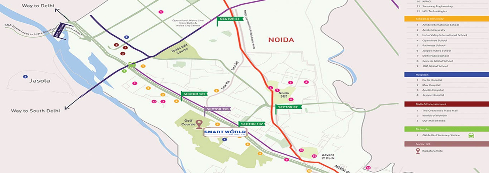 Smart World ES In sector 98 Location Map